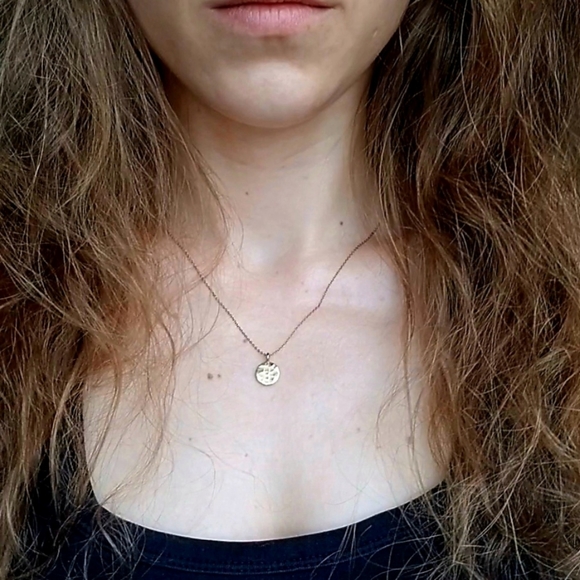 Gold-Fill Sterling Silver Hammered Necklace - Picture 4 of 5